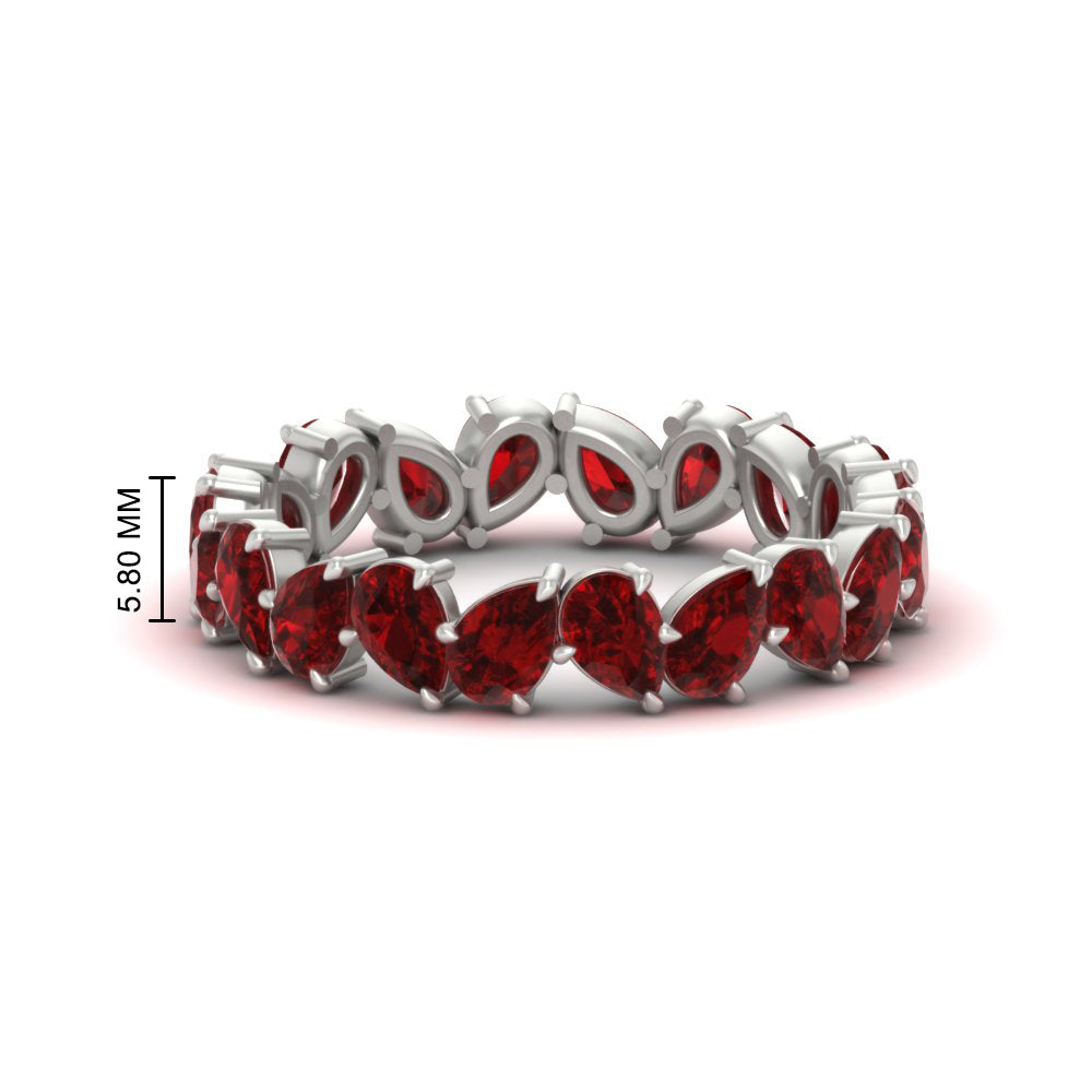 5 Carat Eternity Tear Drop Wedding Band