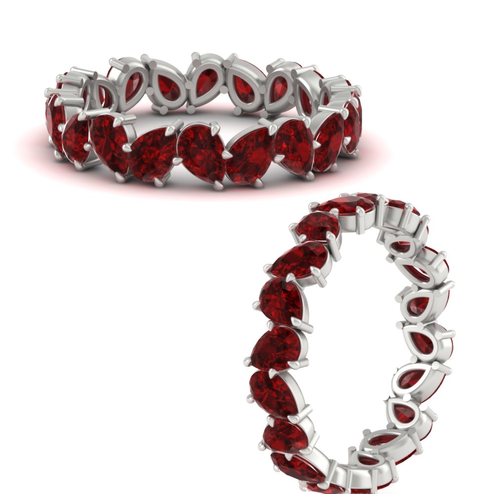 5 Carat Eternity Tear Drop Wedding Band