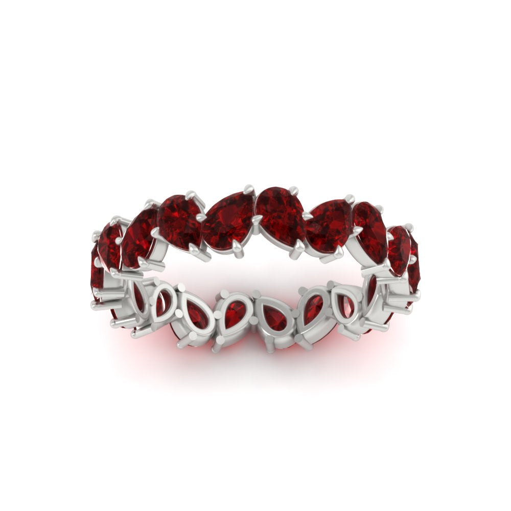 5 Carat Eternity Tear Drop Wedding Band