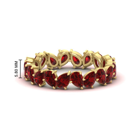 5 Carat Eternity Tear Drop Wedding Band