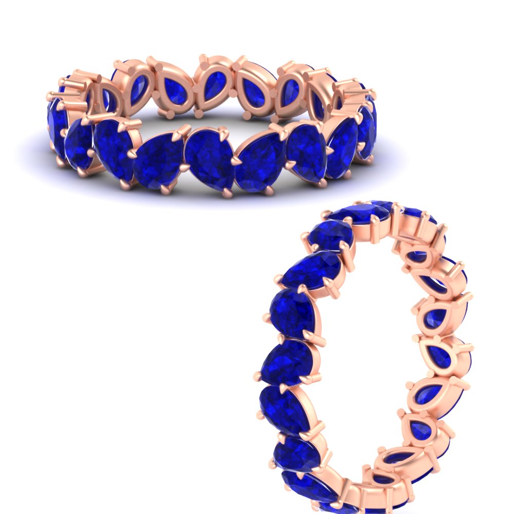 5 Carat Eternity Tear Drop Wedding Band