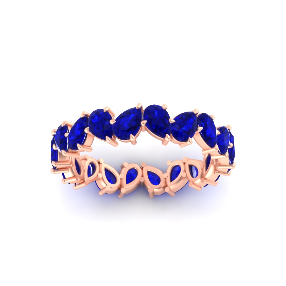 5 Carat Eternity Tear Drop Wedding Band