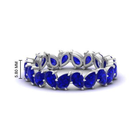 5 Carat Eternity Tear Drop Wedding Band