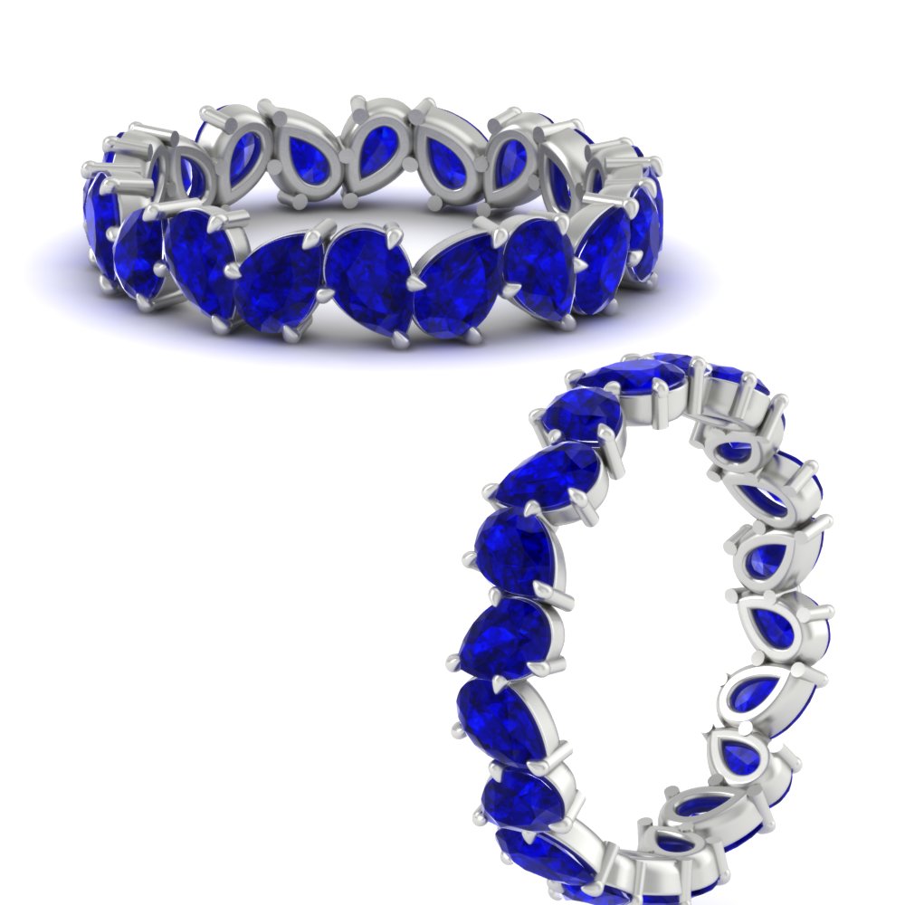 5 Carat Eternity Tear Drop Wedding Band