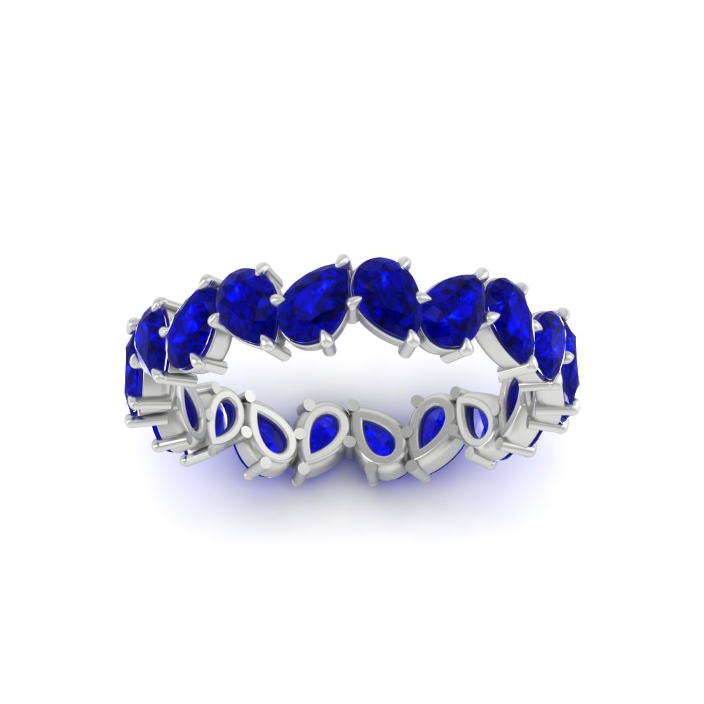 5 Carat Eternity Tear Drop Wedding Band