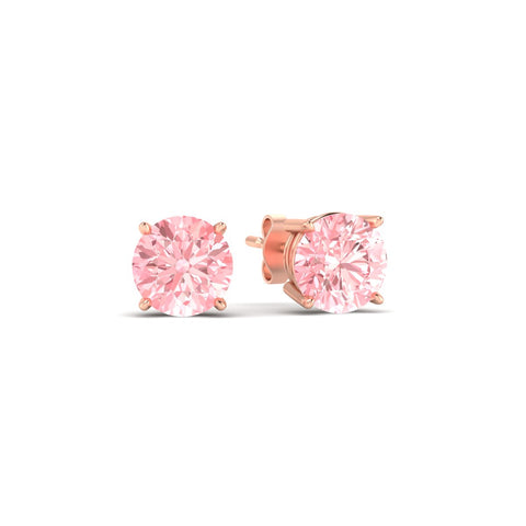 Fancy Color Lab Grown Round Diamond Stud Earrings