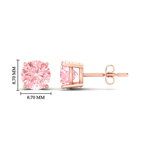 Fancy Color Lab Grown Round Diamond Stud Earrings