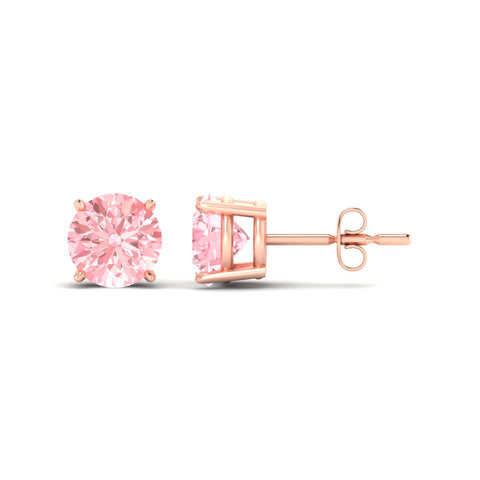 Fancy Color Lab Grown Round Diamond Stud Earrings