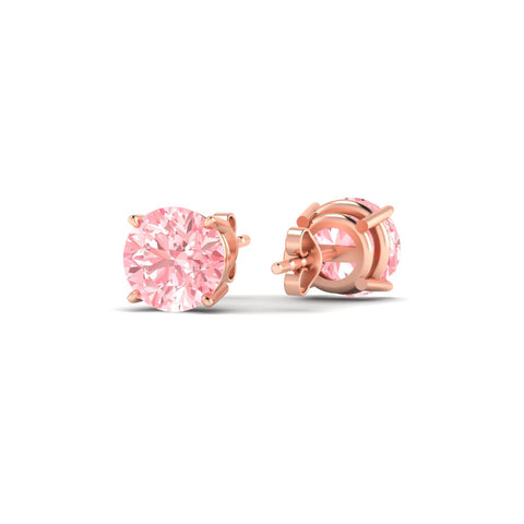 Fancy Color Lab Grown Round Diamond Stud Earrings