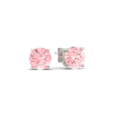Fancy Color Lab Grown Round Diamond Stud Earrings