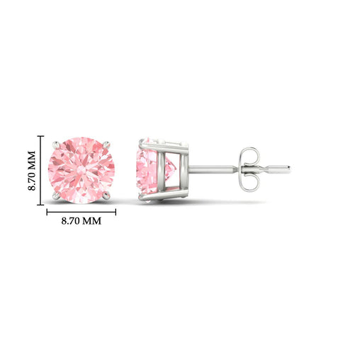 Fancy Color Lab Grown Round Diamond Stud Earrings