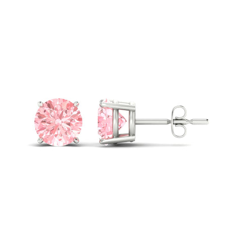 Fancy Color Lab Grown Round Diamond Stud Earrings