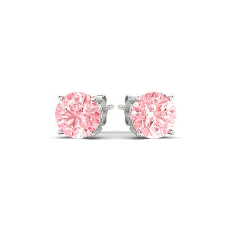 Fancy Color Lab Grown Round Diamond Stud Earrings