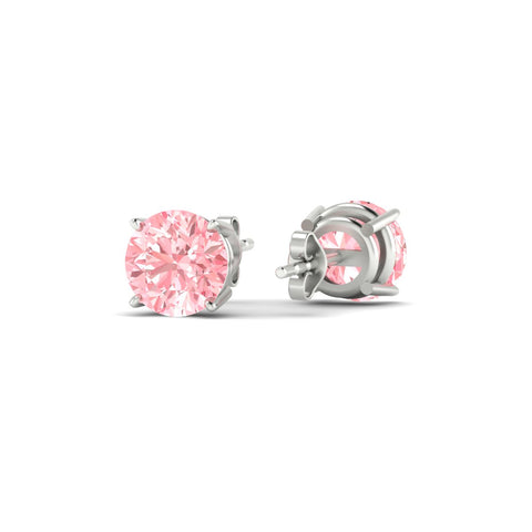 Fancy Color Lab Grown Round Diamond Stud Earrings