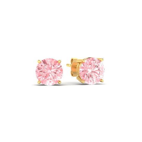 Fancy Color Lab Grown Round Diamond Stud Earrings