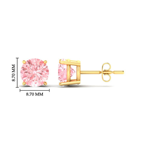 Fancy Color Lab Grown Round Diamond Stud Earrings