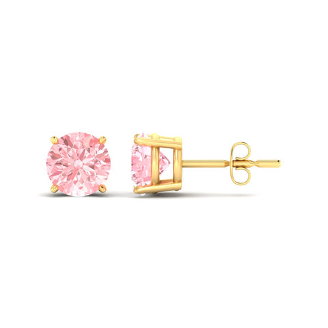 Fancy Color Lab Grown Round Diamond Stud Earrings