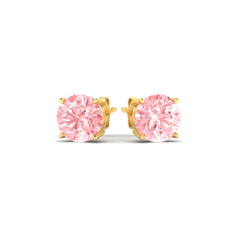 Fancy Color Lab Grown Round Diamond Stud Earrings