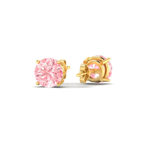 Fancy Color Lab Grown Round Diamond Stud Earrings