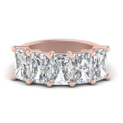 5 Carat Five Stone Diamond Radiant Cut Wedding Band