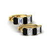 Load image into Gallery viewer, 5-carat-five-stone-emerald-cut-black-diamond-hoop-earrings-in-yellow-gold-fdear11542emgblack-nl-yg.jpg?v=1764919087