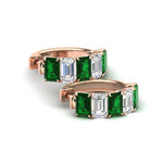 Load image into Gallery viewer, 5-carat-five-stone-emerald-cut-emerald-hoop-earrings-in-rose-gold-fdear11542emgemgr-nl-rg.jpg?v=1764918849
