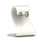 Load image into Gallery viewer, 5-carat-five-stone-emerald-cut-emerald-hoop-earrings-in-rose-gold-fdear11542emgemgrstand-nl-rg.jpg?v=1764918849
