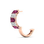 Load image into Gallery viewer, 5-carat-five-stone-emerald-cut-pink-sapphire-hoop-earrings-in-rose-gold-fdear11542emgsadrpiangle4-nl-rg.jpg?v=1764918730
