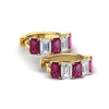Load image into Gallery viewer, 5-carat-five-stone-emerald-cut-pink-sapphire-hoop-earrings-in-yellow-gold-fdear11542emgsadrpi-nl-yg.jpg?v=1764918730