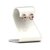 Load image into Gallery viewer, 5-carat-five-stone-emerald-cut-pink-sapphire-hoop-earrings-in-yellow-gold-fdear11542emgsadrpistand-nl-yg.jpg?v=1764918730