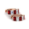 Load image into Gallery viewer, 5-carat-five-stone-emerald-cut-ruby-hoop-earrings-in-rose-gold-fdear11542emgrudr-nl-rg.jpg?v=1764918958