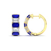Load image into Gallery viewer, 5-carat-five-stone-emerald-cut-sapphire-hoop-earrings-in-yellow-gold-fdear11542emgsablangle2-nl-yg.jpg?v=1764918435
