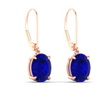 Load image into Gallery viewer, 5-carat-leverback-oval-drop-dangle-sapphire-earrings-in-rose-gold-fdear11236ovgsablangle3-5.00ct-nl-rg.jpg?v=1765455508