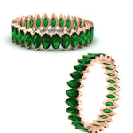 Load image into Gallery viewer, 5-carat-marquise-emerald-eternity-wedding-band-in-rose-gold-FDEWB11257MQBGEMGR-5.00CT-NL-RG