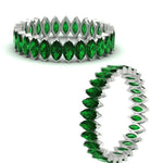 Load image into Gallery viewer, 5-carat-marquise-emerald-eternity-wedding-band-in-white-gold-FDEWB11257MQBGEMGR-5.00CT-NL-WG