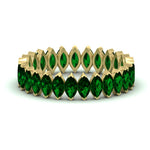 Load image into Gallery viewer, 5-carat-marquise-emerald-eternity-wedding-band-in-yellow-gold-FDEWB11257MQBGEMGR-5.00CT-NL-YG