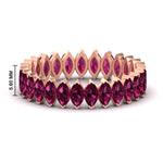 Load image into Gallery viewer, 5-carat-marquise-pink-sapphire-eternity-wedding-band-in-rose-gold-FDEWB11257MQBGSADRPI-5.00CT-NL-RG