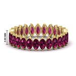 Load image into Gallery viewer, 5-carat-marquise-pink-sapphire-eternity-wedding-band-in-yellow-gold-FDEWB11257MQBGSADRPI-5.00CT-NL-YG