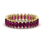 Load image into Gallery viewer, 5-carat-marquise-pink-sapphire-eternity-wedding-band-in-yellow-gold-FDEWB11257MQBGSADRPI-5.00CT-NL-YG