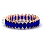 Load image into Gallery viewer, 5-carat-marquise-sapphire-eternity-wedding-band-in-rose-gold-FDEWB11257MQBGSABL-5.00CT-NL-RG