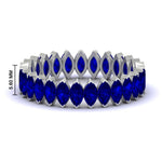 Load image into Gallery viewer, 5-carat-marquise-sapphire-eternity-wedding-band-in-white-gold-FDEWB11257MQBGSABL-5.00CT-NL-WG