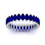 Load image into Gallery viewer, 5-carat-marquise-sapphire-eternity-wedding-band-in-white-gold-FDEWB11257MQBGSABL-5.00CT-NL-WG