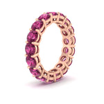 Load image into Gallery viewer, 5-carat-pink-sapphire-eternity-band-ring-in-rose-gold-FD11249ROBGSADRPIANGLE2-5.00CT-NL-RG
