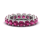 Load image into Gallery viewer, 5-carat-pink-sapphire-eternity-band-ring-in-white-gold-FD11249ROBGSADRPI-5.00CT-NL-WG
