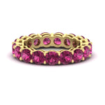 Load image into Gallery viewer, 5-carat-pink-sapphire-eternity-band-ring-in-yellow-gold-FD11249ROBGSADRPI-5.00CT-NL-YG
