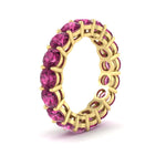 Load image into Gallery viewer, 5-carat-pink-sapphire-eternity-band-ring-in-yellow-gold-FD11249ROBGSADRPIANGLE2-5.00CT-NL-YG
