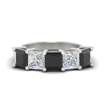 Load image into Gallery viewer, 5-carat-princess-cut-black-diamond-wedding-band-for-women-in-white-gold-fdwb8008prblacksleep-5.00ct-nl-wg.jpg?v=1773654337