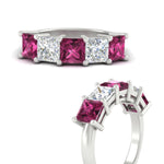 Load image into Gallery viewer, 5-carat-princess-cut-pink-sapphire-wedding-band-for-women-in-white-gold-fdwb8008prgsadrpiangle3-5.00ct-nl-wg.jpg?v=1773654336