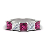Load image into Gallery viewer, 5-carat-princess-cut-pink-sapphire-wedding-band-for-women-in-white-gold-fdwb8008prgsadrpisleep-5.00ct-nl-wg.jpg?v=1773654337