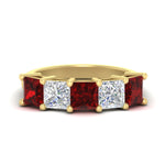 Load image into Gallery viewer, 5-carat-princess-cut-ruby-wedding-band-for-women-in-yellow-gold-fdwb8008prgrudrsleep-5.00ct-nl-yg.jpg?v=1773654337